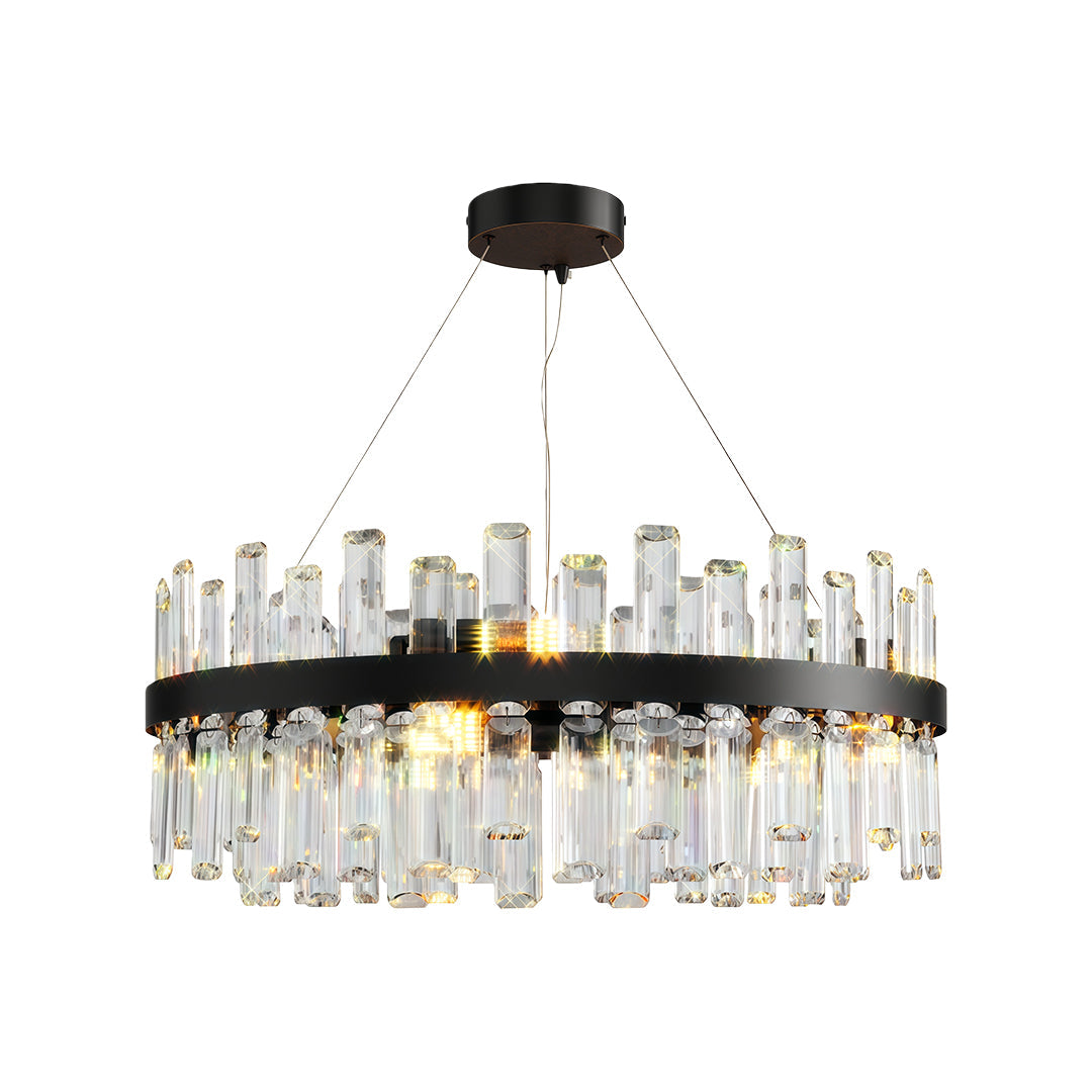 Modern luxury chandeliers inspired decorative wall sconce candle in black with dramatic crystals