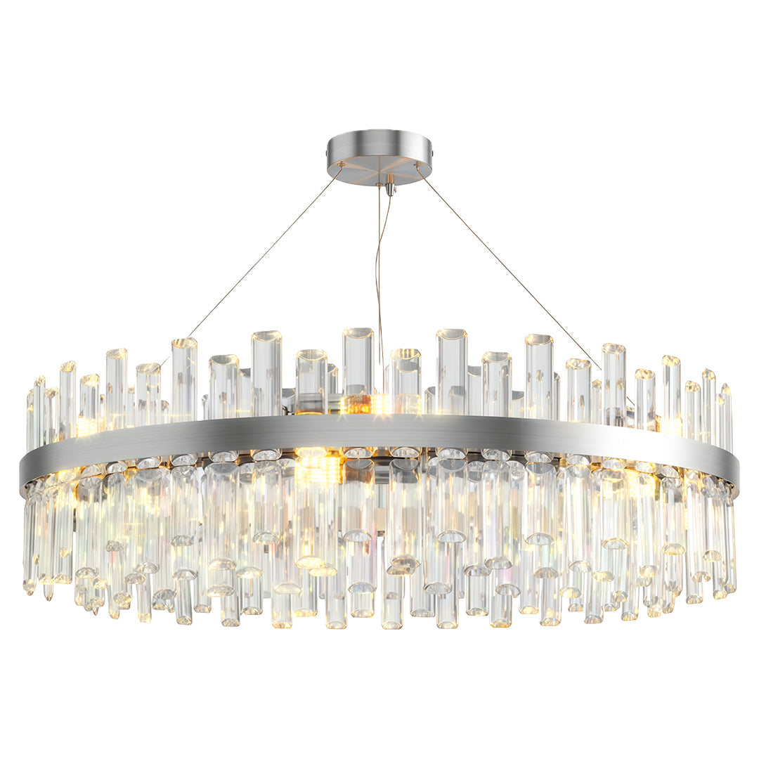 Modern luxury chandeliers style decorative wall sconce candle in polished chrome with crystals